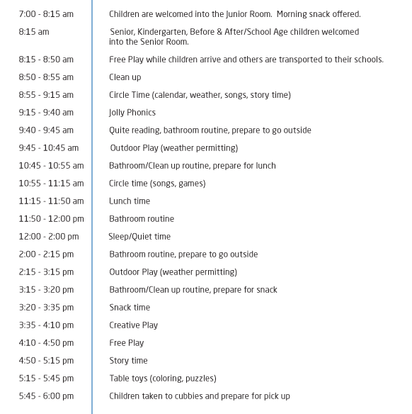 Daily Schedule